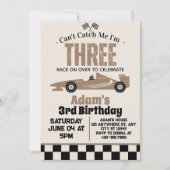 Kan me niet vangen race auto jongen 3e verjaardag  kaart (Voorkant)