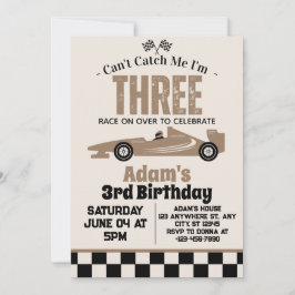 Kan me niet vangen race auto jongen 3e verjaardag kaart