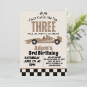 Kan me niet vangen race auto jongen 3e verjaardag  kaart (Staand voorkant)