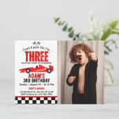 Kan me niet vangen race auto jongen 3e verjaardag  kaart (Staand voorkant)