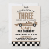 Kan me niet vangen race auto jongen 3e verjaardag  kaart (Voorkant)
