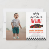 Kan me niet vangen rode race auto 3e verjaardag fe kaart (Voorkant)