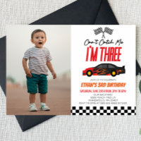 Kan me niet vangen rode race auto 3e verjaardag fe