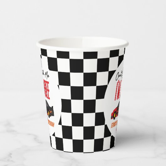 Kan me niet vangen rode race auto 3e verjaardag fe papieren bekers (Links)