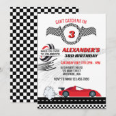 Kan me niet vangen rode raceauto kinderen verjaard kaart (Voorkant / Achterkant)