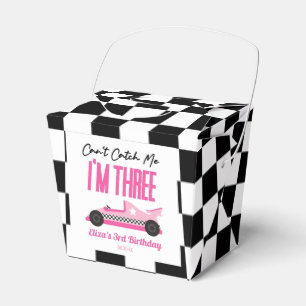 Kan me niet vangen Roze Race Auto 3e Verjaardagsfe Bedankdoosjes