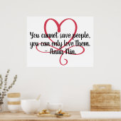 Kan mensen niet opslaan Anais Nin en Hart Poster (Keuken)