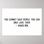 Kan mensen niet opslaan Anais Nin Poster (Voorkant)