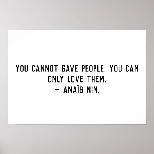 Kan mensen niet opslaan Anais Nin Poster (Voorkant)
