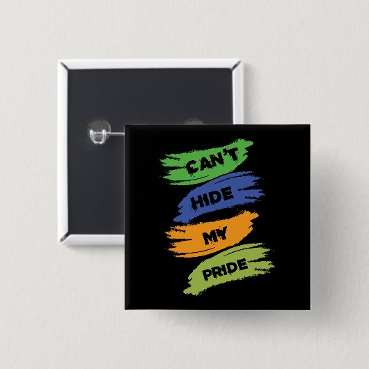 Kan mijn trots niet verbergen | LGBTQ | Gay Pride Vierkante Button 5,1 Cm (Voorkant /achterkant)