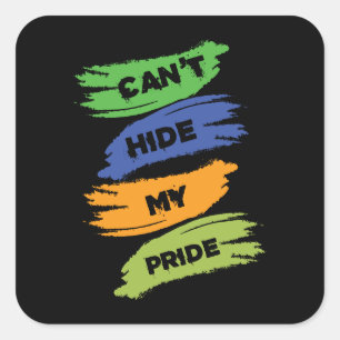 Kan mijn trots niet verbergen   LGBTQ   Gay Pride Vierkante Sticker