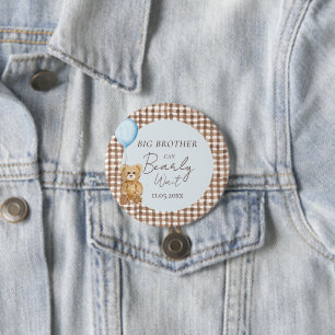 Kan nauwelijks wachten Jongen Baby Shower Oudere B Ronde Button 7,6 Cm