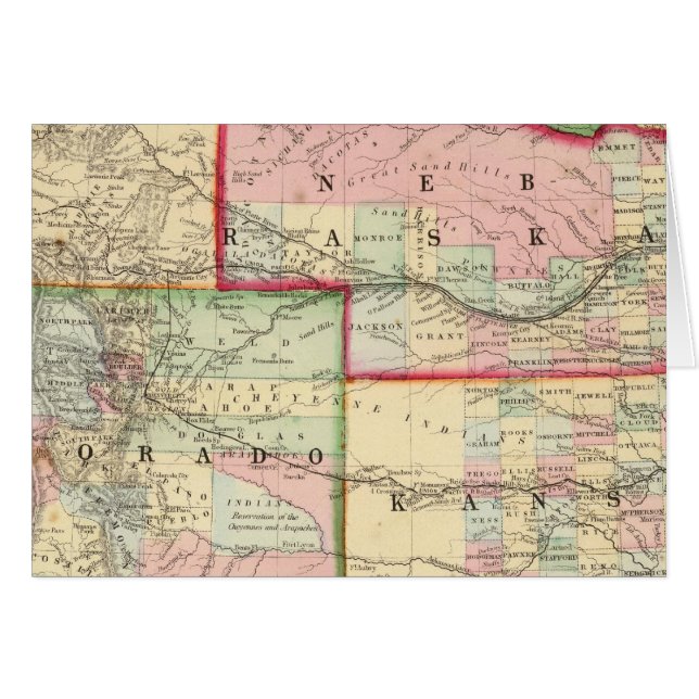 Kan, Neb, Colo Map door Mitchell (Voorkant Horizontaal)