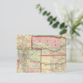 Kan, Neb, Colo Map door Mitchell Briefkaart (Staand voorkant)