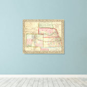 Kan, Neb, Colo Map door Mitchell Canvas Afdruk (Insitu (Houten vloer))