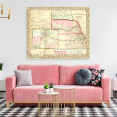 Kan, Neb, Colo Map door Mitchell Canvas Afdruk (Insitu (Woonkamer))