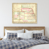 Kan, Neb, Colo Map door Mitchell Canvas Afdruk (Insitu (Slaapkamer))