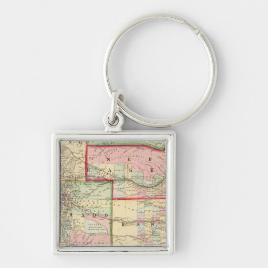 Kan, Neb, Colo Map door Mitchell Sleutelhanger (Voorkant)