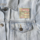 Kan, Neb, Colo Map door Mitchell Vierkante Button 5,1 Cm (In situ)