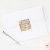 Kan, Neb, Colo Map door Mitchell Vierkante Sticker (Envelop)