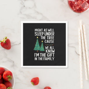 Kan net zo goed onder de boom slapen Kerstcadeau Servet
