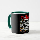 Kan net zo goed slapen onder de boom kerstcadeau mok (Voorkant links)