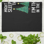 Kan net zo goed slapen onder de boom kerstcadeau theedoek (Gevouwen)