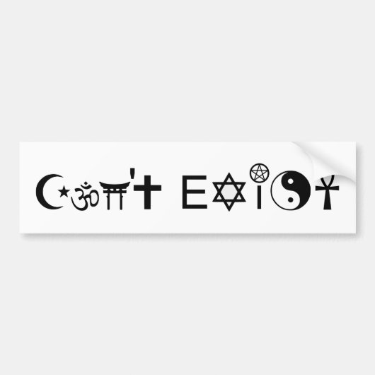 Kan niet bestaan bumpersticker (Voorkant)
