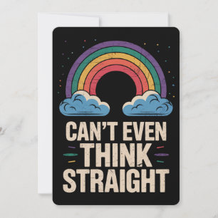 Kan niet eens denken hetero LGBTQ Gay Pride Ally Kaart
