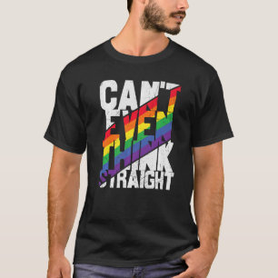 Kan niet eens denken hetero LHBTQ Lesbische Gay Bi T-shirt