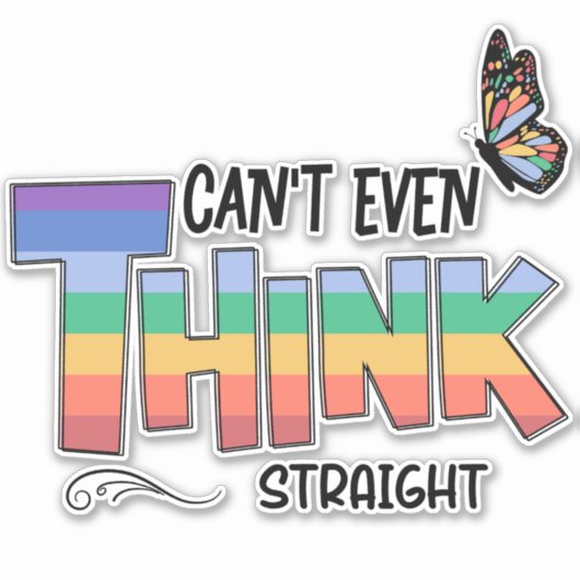 Kan niet eens denken sticker (Voorkant)