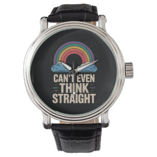 Kan niet eens rechtuit denken LGBTQ Gay Pride-bond Horloge