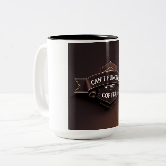 Kan niet functioneren zonder koffie Mok (Voorkant links)