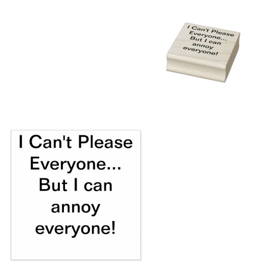 Kan niet iedereen tevreden stellen rubberstempel (Gestempeld)