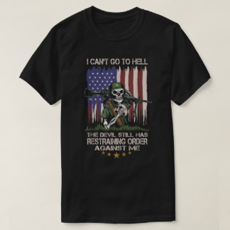Kan niet naar de hel gaan de duivel nog steeds ove t-shirt