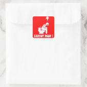 Kan niet poepen! vierkante sticker (Tas)