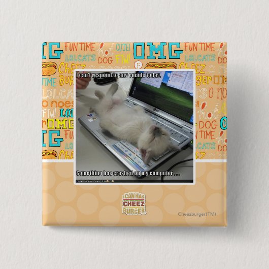 Kan niet reageren vierkante button 5,1 cm (Voorkant)
