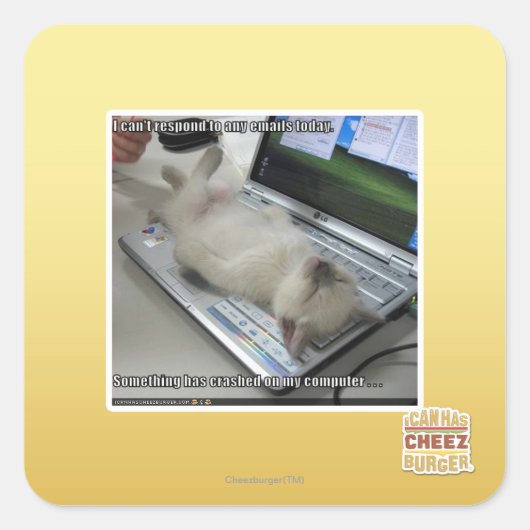 Kan niet reageren vierkante sticker (Voorkant)