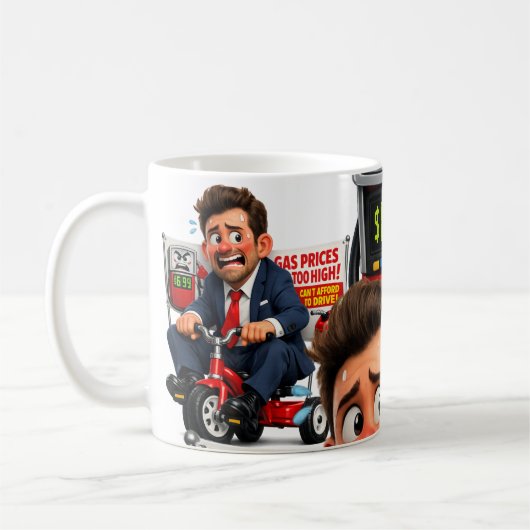Kan niet rijden betalen koffiemok (Links)
