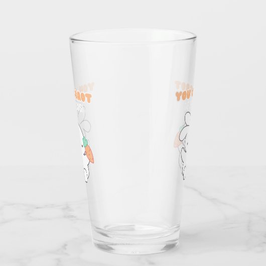 Kan niet serieus wortel editie - Bunny Pun Glas (Rechts)