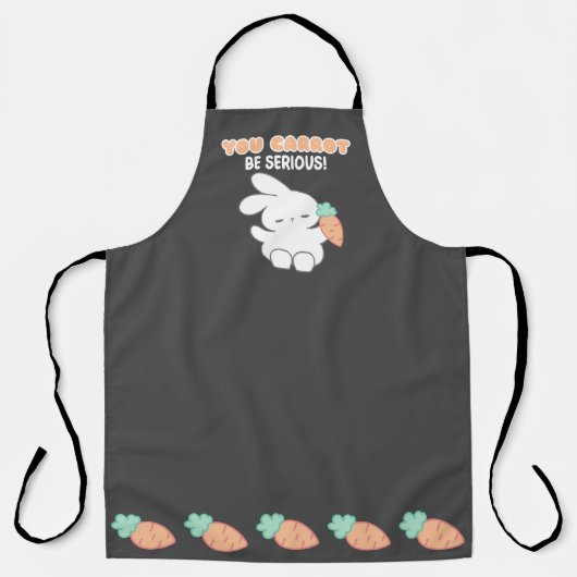 Kan niet serieus wortel editie - Bunny Pun Schort (Voorkant)