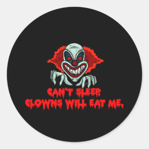 Kan Niet Slapen Clowns Zullen Me Opeten - Griezeli Ronde Sticker