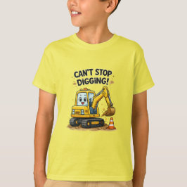 Kan niet stoppen met graven Graafmachine T-shirt