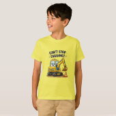 Kan niet stoppen met graven Graafmachine T-shirt (Voorkant volledig)