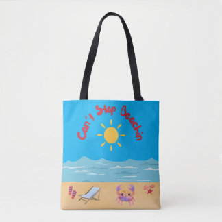 KAN NIET STOPPEN MET STRAND FUN CITAA TOTE BAG