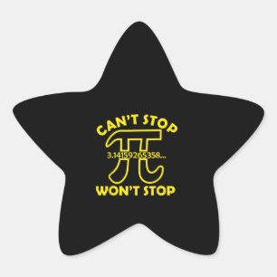 Kan niet stoppen met Wiskunde School Ster Sticker