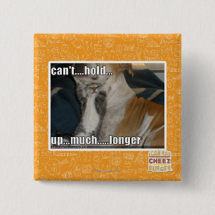 Kan niet veel langer omhoog houden vierkante button 5,1 cm