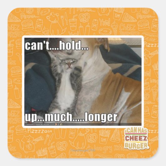 Kan niet veel langer omhoog houden vierkante sticker (Voorkant)