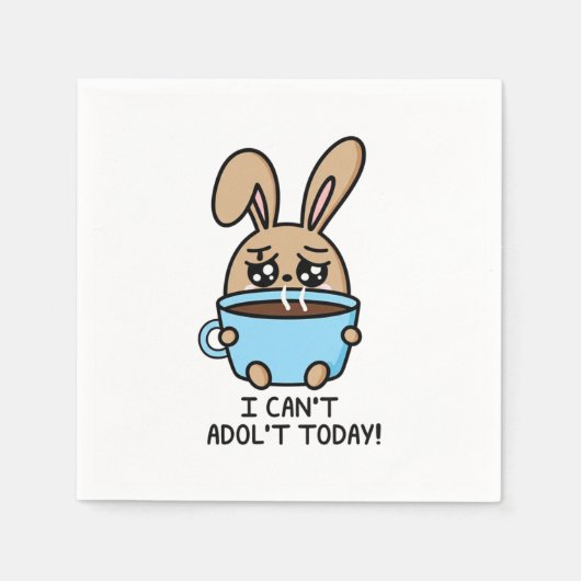 Kan niet volwassen vandaag Bunny | Coffee Lover Mo Servet (Voorkant)