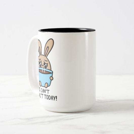 Kan niet volwassen vandaag Bunny | Coffee Lover Mo Tweekleurige Koffiemok (Voorkant links)
